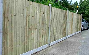 Closeboard Fencing with Concrete Posts