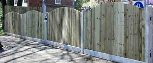 Closeboard Fencing with Concrete Posts and Bow Top