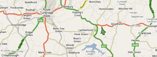 Map of Lamberhurst and Tunbridge Wells